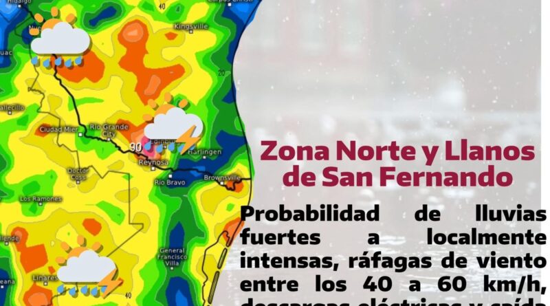 Protección Civil Tamaulipas alerta por ingreso del Frente Frío No. 43