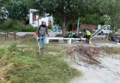 Realiza Gobierno Municipal labores de mantenimiento en plazas públicas