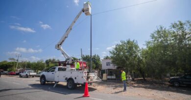 Rehabilitó Servicios Públicos de Reynosa alumbrado en la carretera Ribereña