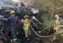 Atendió Protección Civil y Bomberos incendio en corralón de vehículos