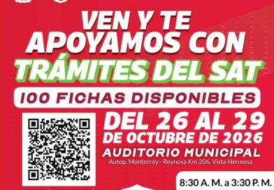 Invita Gobierno de Reynosa a jornada de trámites del SAT del 26 al 29 de octubre
