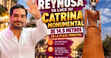¡Reynosa se viste de tradición! Catrina gigante de 14.5 metros ya luce en la plaza principal; vienen más sorpresas por día de muertos ¡Reynosa se viste de tradición! Catrina gigante de 14.5 metros ya luce en la plaza principal; vienen más sorpresas por día de muertos