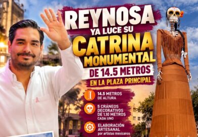 ¡Reynosa se viste de tradición! Catrina gigante de 14.5 metros ya luce en la plaza principal; vienen más sorpresas por día de muertos ¡Reynosa se viste de tradición! Catrina gigante de 14.5 metros ya luce en la plaza principal; vienen más sorpresas por día de muertos